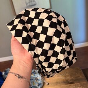 Black and White Checkered Scrub Cap